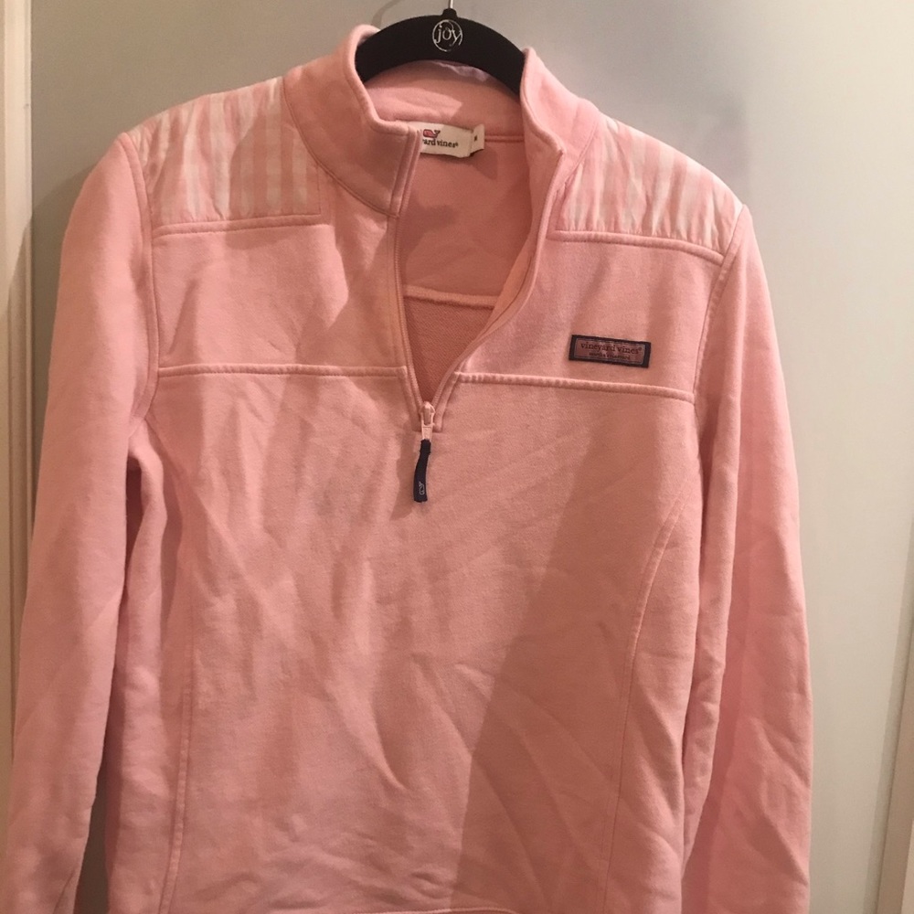 Gingham 1/4 Zip Pullover - image 1